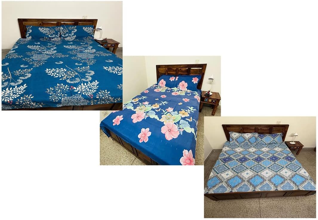 Purple Pine Premium King Size Cotton Bedsheet for Bedroom_64