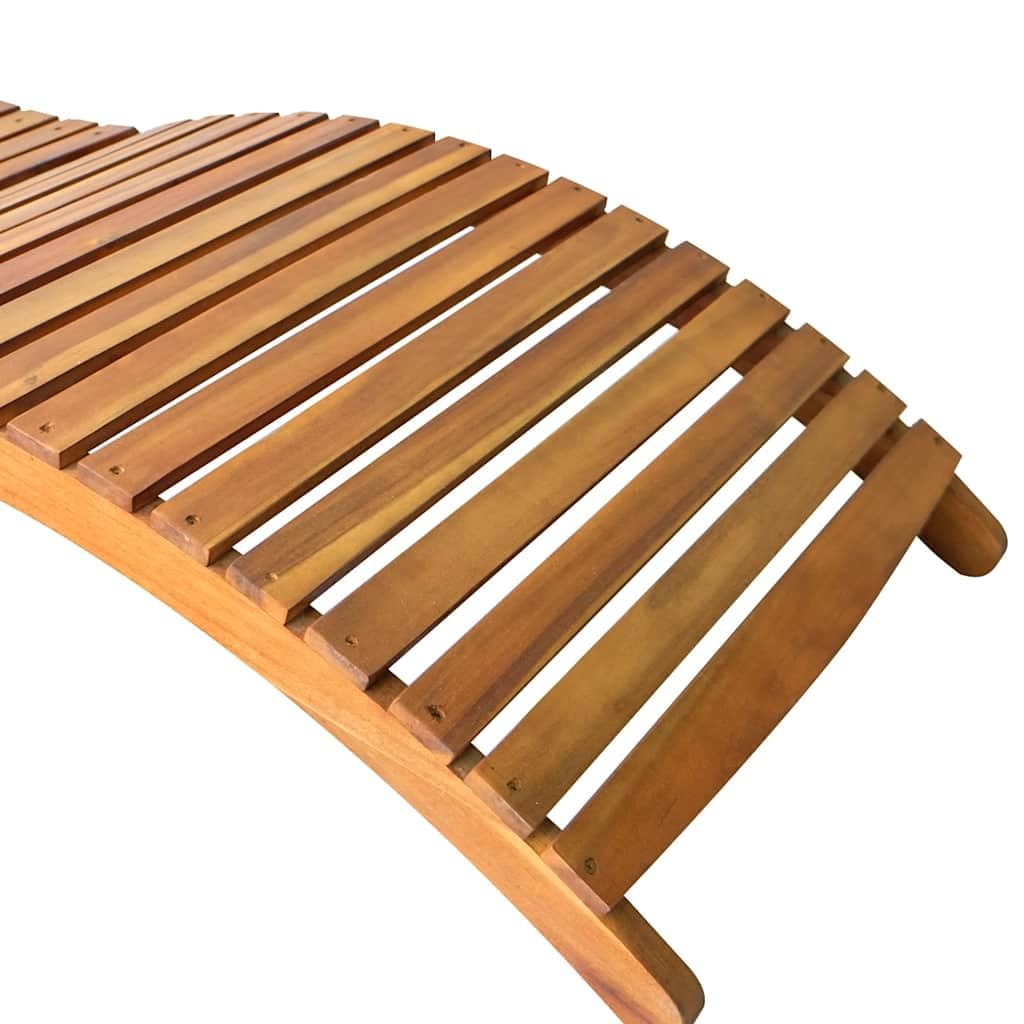 2 lettini prendisole in legno massello di acacia con cuscini blu, pieghevoli e resistenti alle intemperie, 184 x 55 x 64 cm, per giardino, terrazza, balcone, piscina e relax