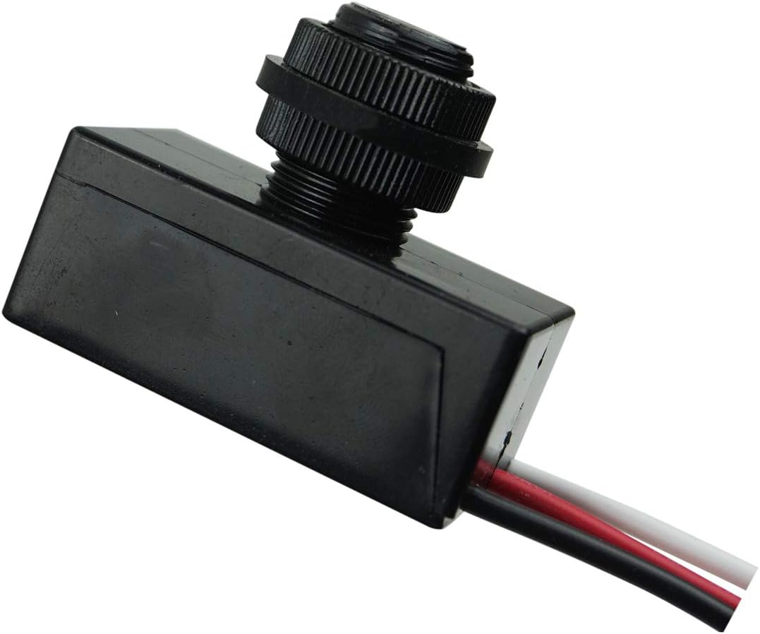 DC 12V 24V 36V 48V Outdoor Sensor Photoelectric Switch, 5A Dusk to Dawn Photocell Switch, Mini Auto Photoswitch, Hard-Wired Post Eye Light Control Switch - for Outdoor Light(DC8-50V)