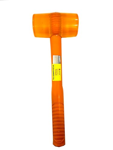 Image of Jon Bhandari Tools 410g Nylon Hammer - Non-Marring Soft Face Hammer with 50mm Head for Automotive, Woodworking, Metal Assembly & DIY - Durable, Shock Resistant, High-Visibility Design