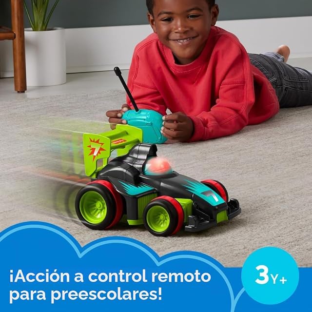 Foto 2 de 6 de Fisher-Price Mi Primer RC, Coche de juguete de carreras teledirigido con 2 velocidades y mando radio control…