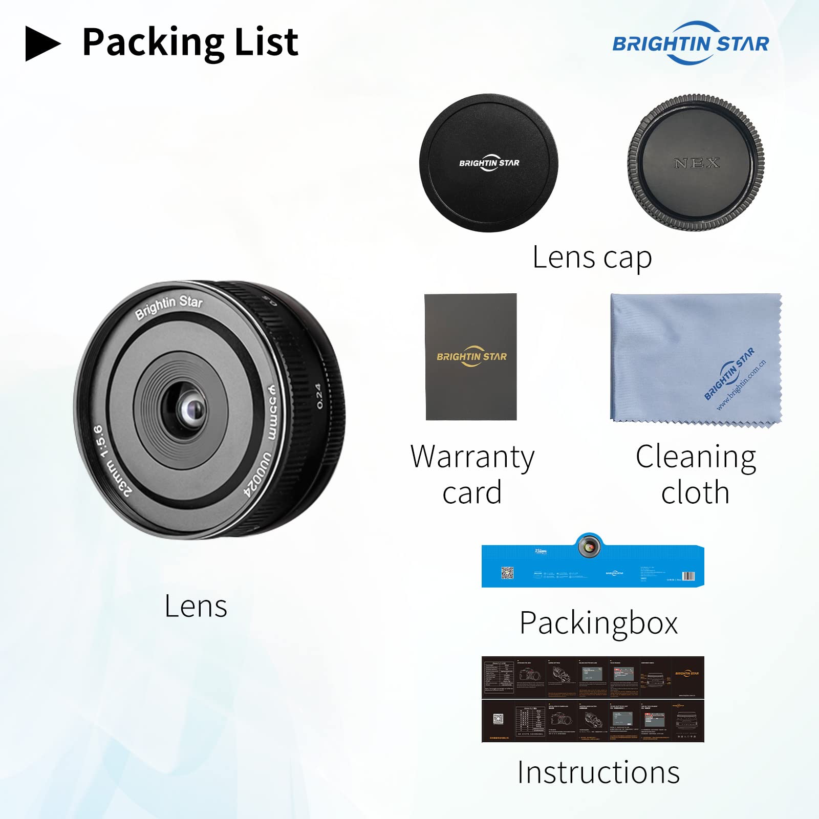 Brightin Star 23mm F5 Lens Wide Angle Mirroless Camera - Main Image