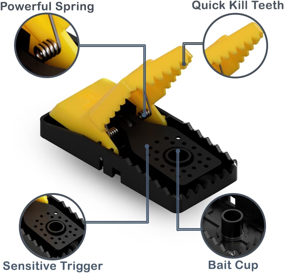 RinneTraps| 24 Pack | Snap N Trap | Mouse Trap | One Touch Setup | Reusable | Quick Kill (24)