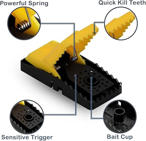 Miniatura 4 de RinneTraps Paquete de 4 unidades  Snap N Trap  Trampa para ratones  Configuración de un solo toque  Reutilizable  Mata rápida  Fabricado en Estados