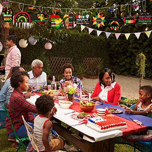 36 Pcs Juneteenth Wooden Hanging Ornaments June Freedom Day Wood Pendant African Patriotic History Wood Sign Happy Juneteenth Wood Tags For African American Independence Day Party Supplies #TOP3