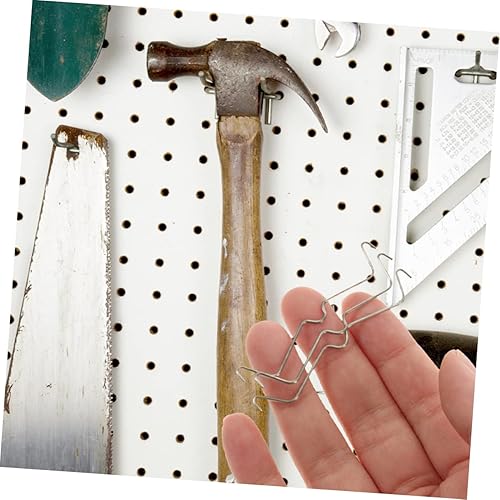 Miniatura 6 de DOITOOL 50 piezas de hebilla de fijación para tablero perforado, ganchos de acero inoxidable, ganchos de metal, soportes de metal, retenedores de