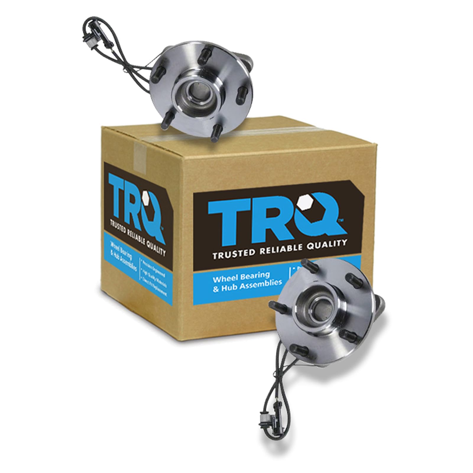 TRQ 2 Piece Front Wheel Bearing &amp; Hub Assembly Set