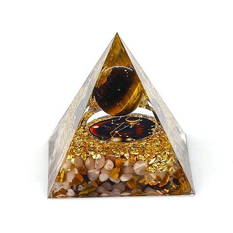 Handmade Constellation Crystal Pyramid Unique Positive Energy Orgonite Pyramid Deco...