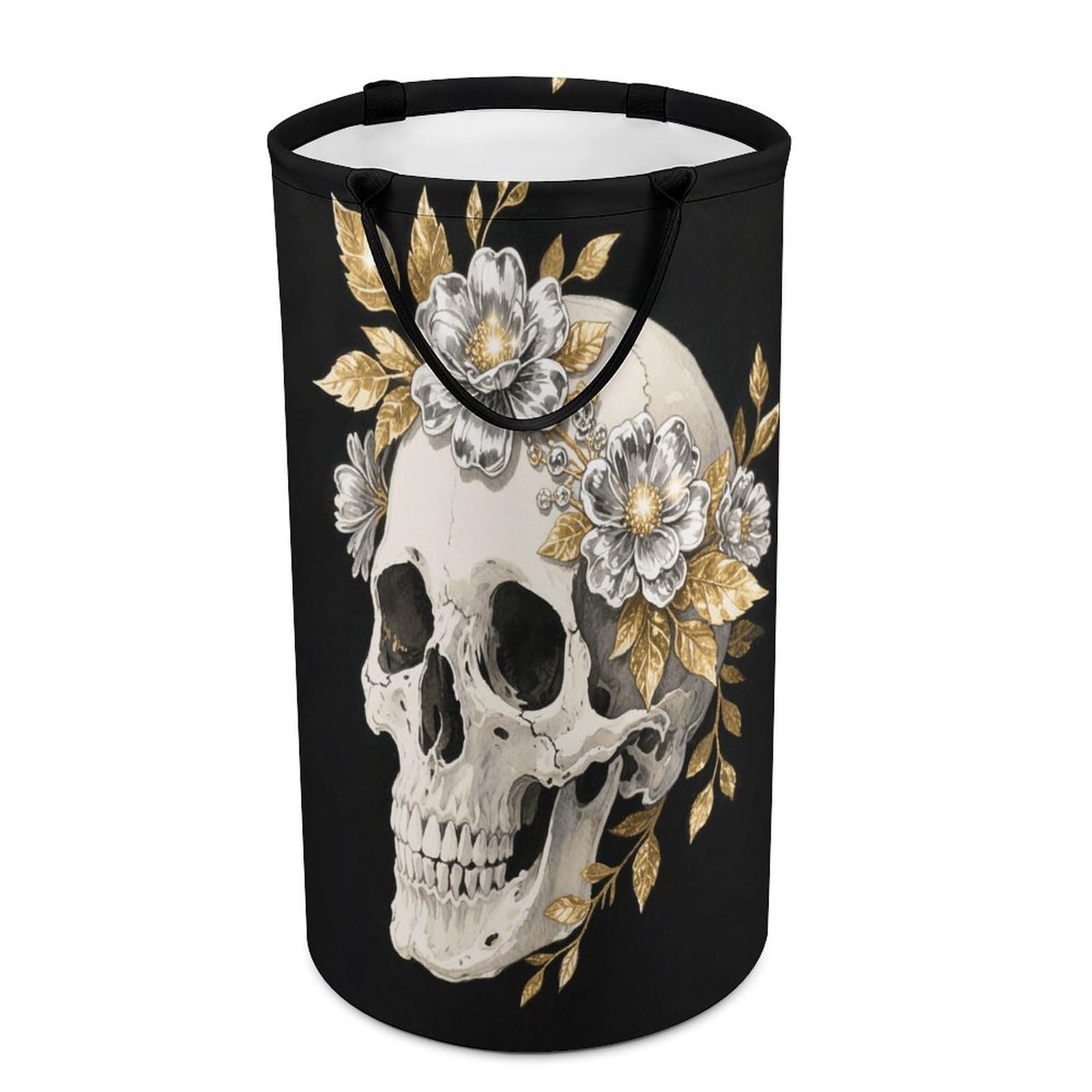 Flower Skull Dirty Clothes Basket Large Capacity Laundry Basket Freestanding Laundrys Hampers Tall Collapsible Clothes Hamper for Blankets Toys