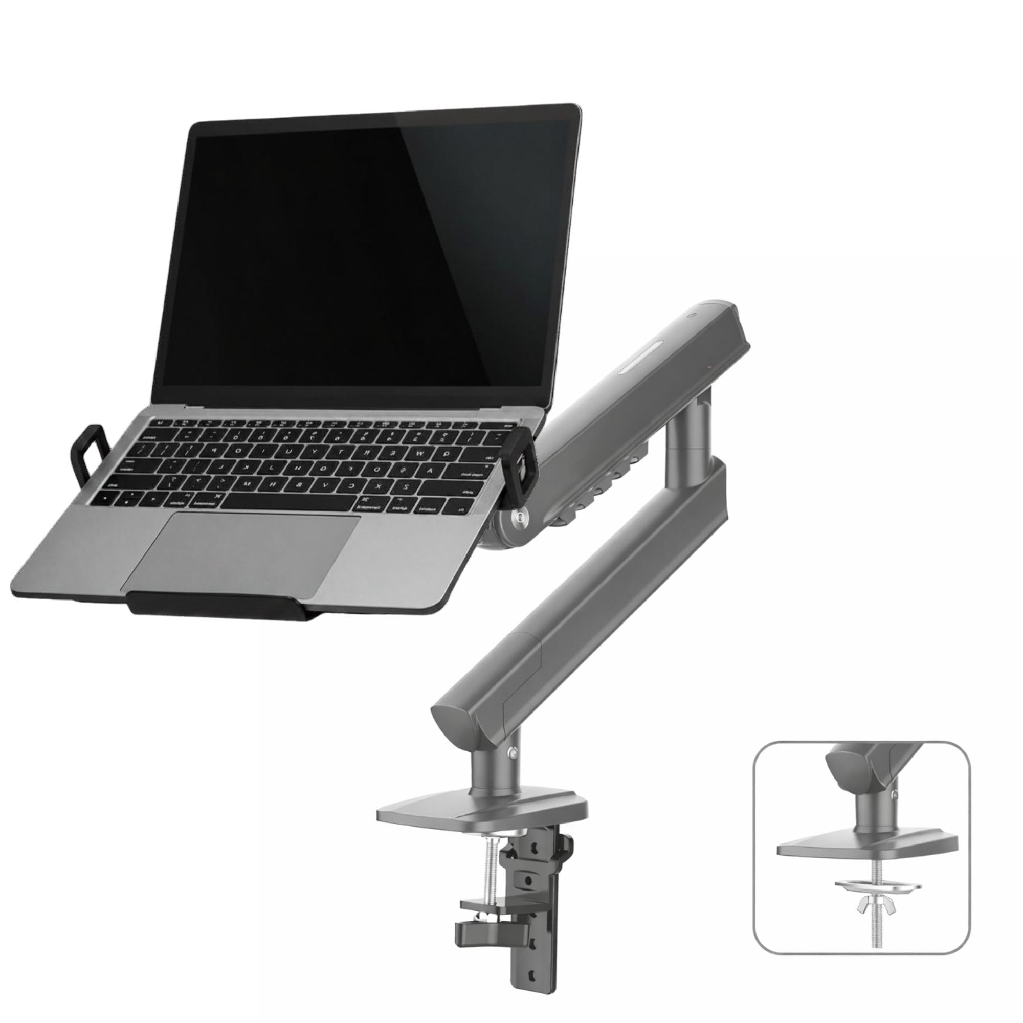 Gadget Wagon 13-17" Laptop Desk Stand Spring Arm 360 Degree with Swivel and Tilt, Height Adjustable | Grommet & Clamp Installation 9 Kgs Load Capacity-image-31