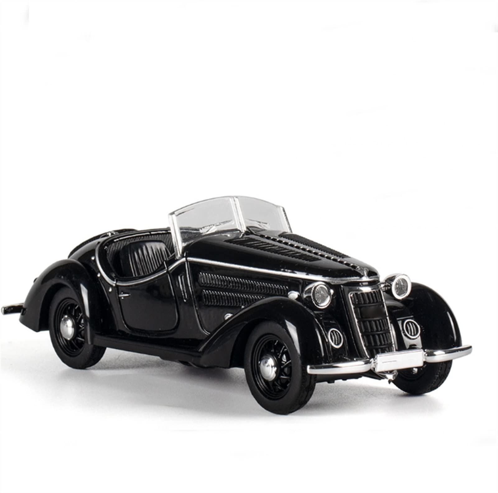 YBSM 1:32 For Wanderer For W25K Roadster Diecast Classic Vintage Car Model Pull Back Replica With Sound Light Kids Toys (Color : Black)