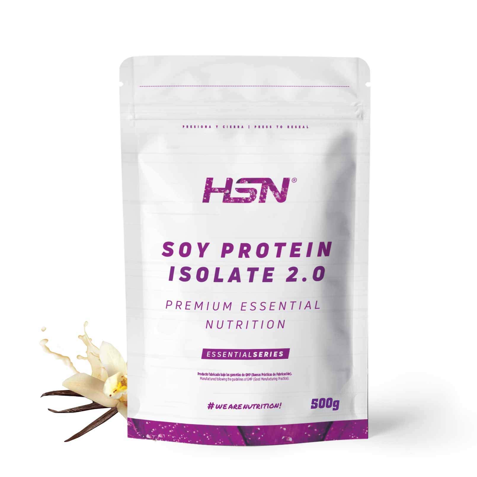 HSN - Sojaprotein Isolat | Vegan Protein | Veganes Protein mit Stevia | Soy Protein Isolate | Glutenfrei, cholesterinfrei, GVO-frei, zuckerfrei, laktosefrei | Geschmacksrichtung: Vanille, 500g