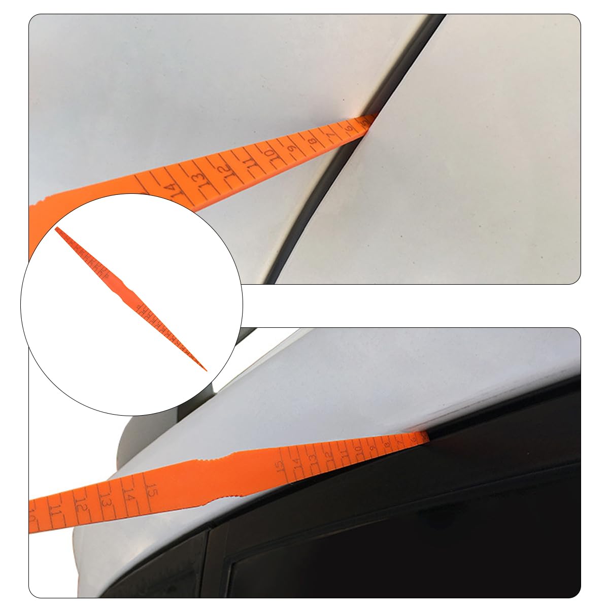 Strumento di Misurazione per Allineamento Spazi Pannelli Portiere Auto, Tastatore Conico per Veicoli (Rosso Arancione)