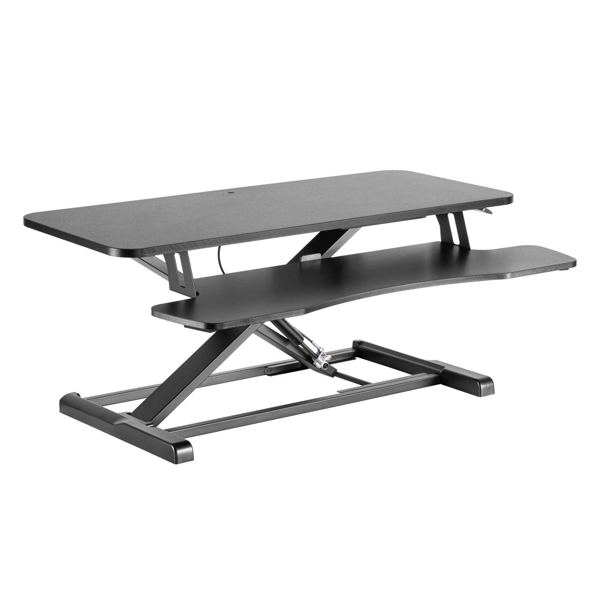 Wiltec Schreibtischaufsatz mit Tastaturablage 95x40cm höhenverstellbarer Steh-Sitz-Pult für Laptops