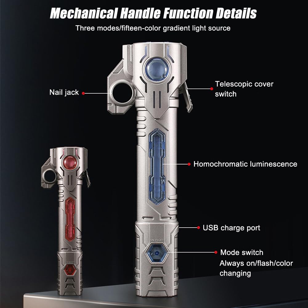 Spada Laser Giocattolo per Bambini, Lightsaber, RGB 15 Colori Spada Laser Star Wars con Effetti Sonori Simulati Spada Luminosa, Spada Laser Retrattile 2 in 1 per Bambini (Impugnatura Argento)