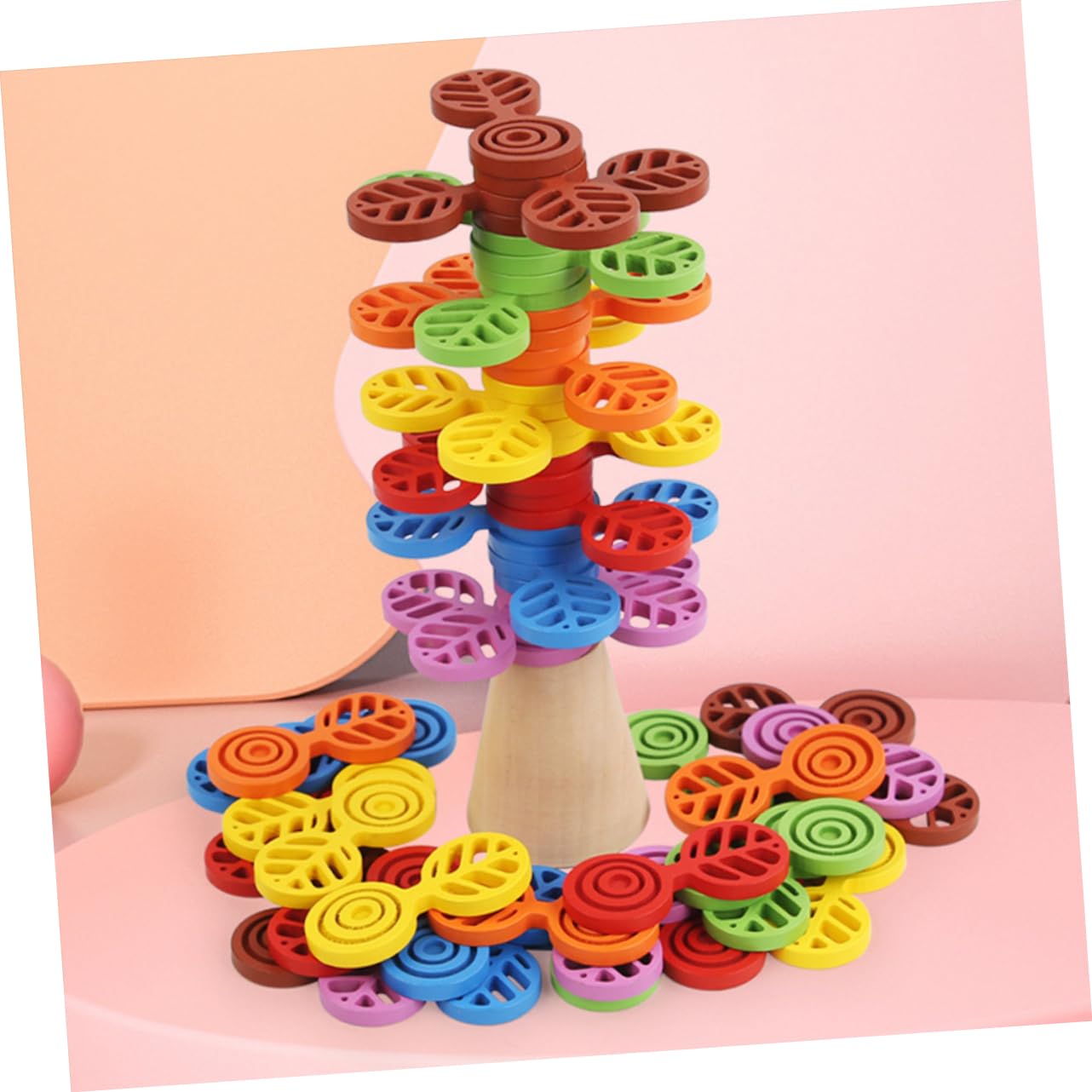 BESPORTBLE Blocs pour Bébé en Bois Éducatifs Design Rotatif, Jouet de Coordination Stimulant L'imagination et Développement Intellectuel pour Garçon et Filles Dès 3 Ans à Domicile
