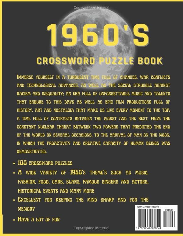 Miniatura 2 de 1960's Crossword Puzzle Book 1960 Crossword Puzzle 1960's Themed Crossword Puzzle Book For Adults, Seniors And Teens