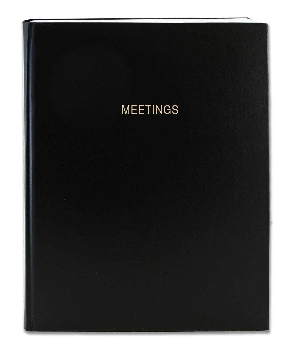BookFactory Meeting Notebook/Business Meeting Book - Black, 168 Pages (Ruled Format), 8" x 10", Imitation Leather Cover, Section Sewn Hardbound (MTG-168-SLO-LKS)