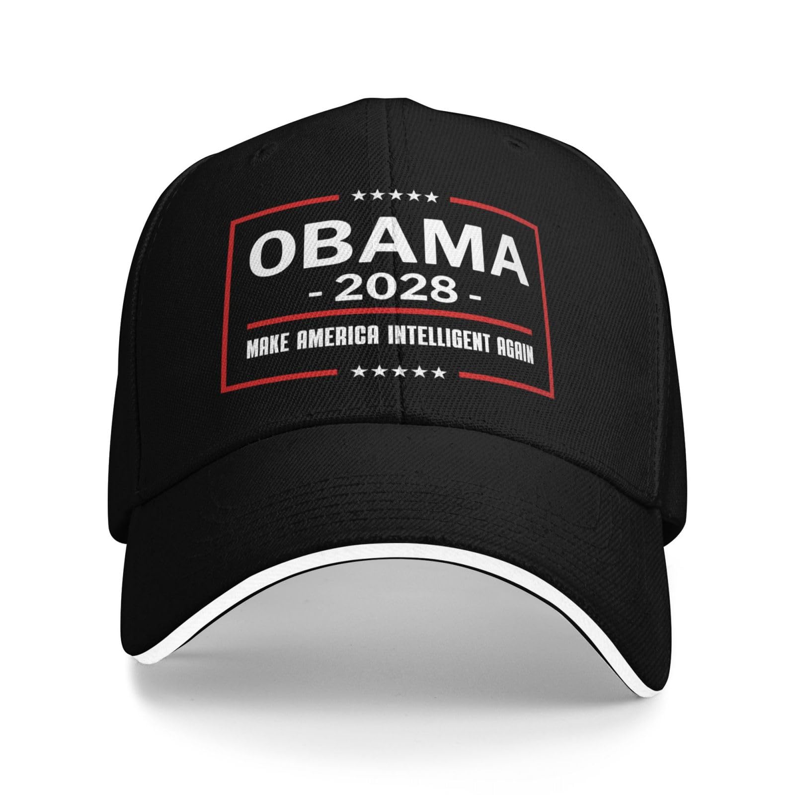 peiyeety Obama 2028 Hat Obama for President 2028 Make America Intelligent Again Baseball Cap Trucker Hat Black