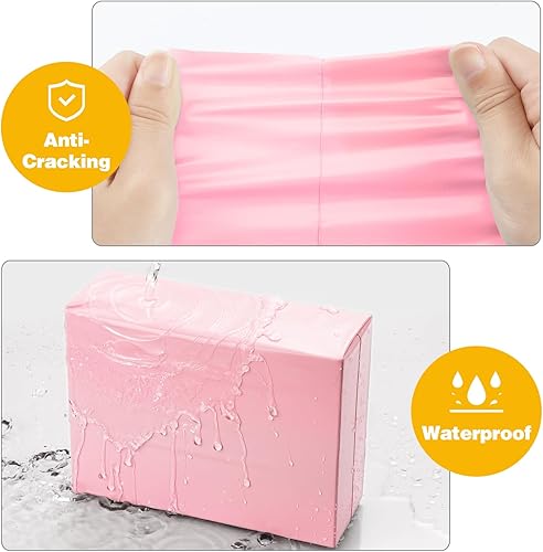 Miniatura 3 de Famagic Sobres de polietileno, 200 bolsas de envío de 12 x 15.5 pulgadas, elegantes bolsas de embalaje opacas para pequeñas empresas, sobres de Rosa