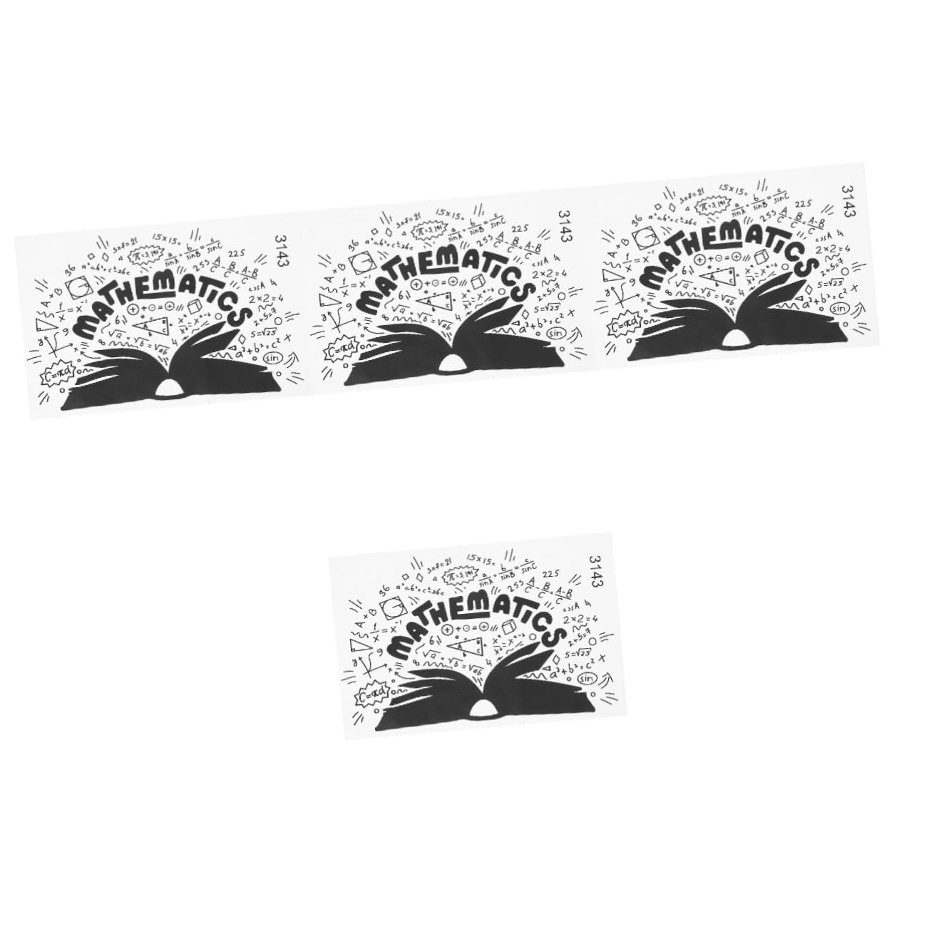 VILLCASE 4 Fogli Adesivo Murale Decorativo Tematica Matematica per Amanti Della Matematica Sticker Murale per Scolastiche Design Creativo e Accattivante Facile da Applicare