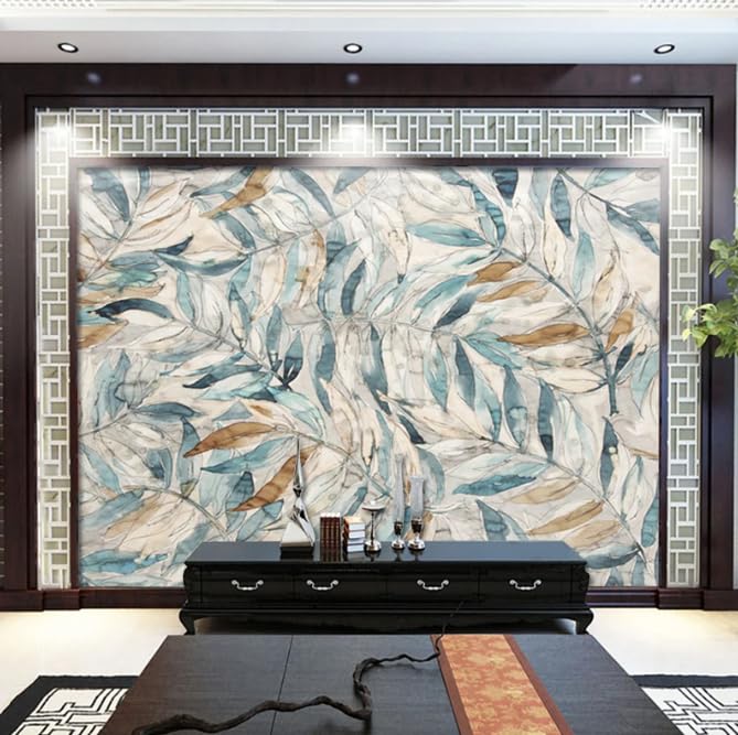 Papier Peint Moderne Rétro Feuille 3D Salon Murale 250x175 cm - 3