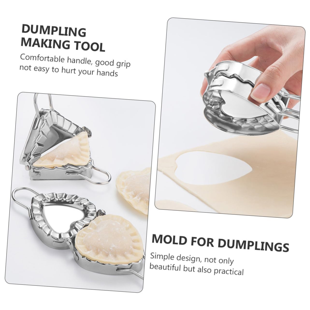 STOBAZA Stainless Steel Dumpling Steel Dumpling for Fruit Pies Wontons Easy to Use Clean