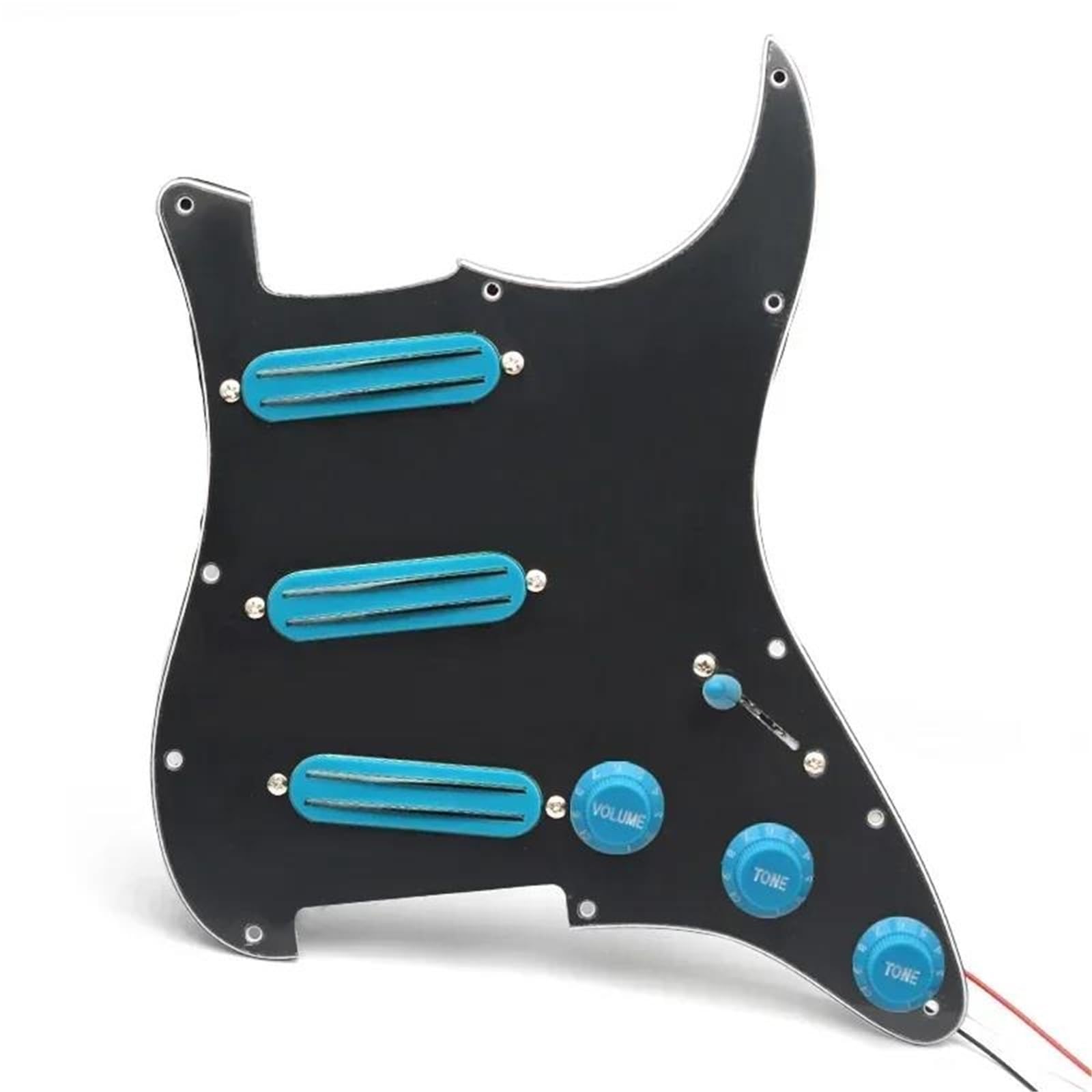 Amanti Della Musica Pickup Del Battipenna Battipenna Per Chitarra Precablato SSS Multicolore Mini Humbucker Chitarra Elettrica 9K/9K/9K Precablato Caricato Per Chitarra Stile ST(B Blue-BK)