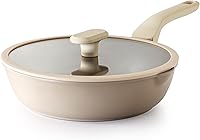 Vista 10 de PRICUSIS Sartén profunda antiadherente con tapa de vidrio, de 30.5 cm (4.6 lts), sartén para saltear 5 veces más duradera, resistente a arañazos