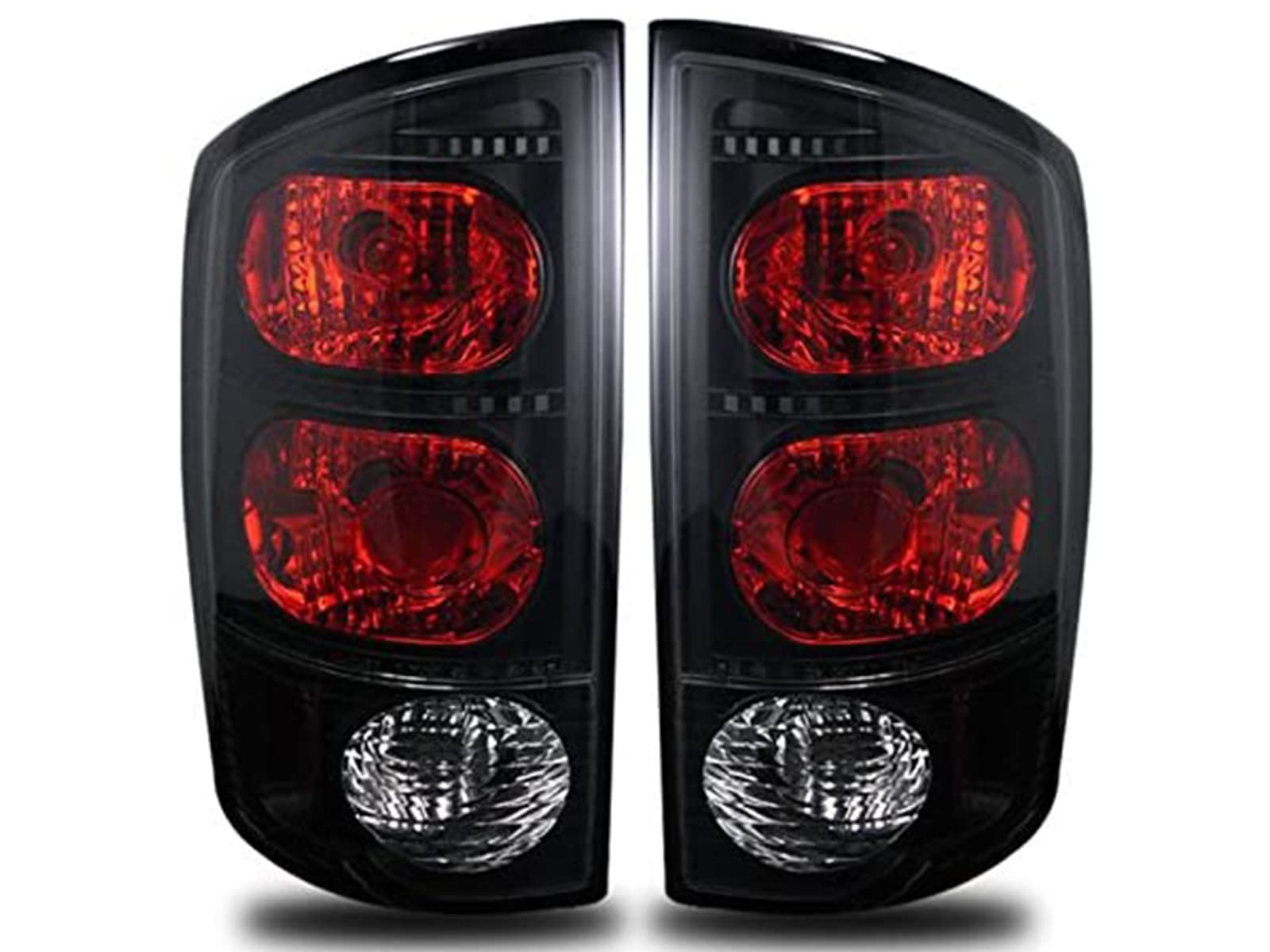 SPPC Dark Smoke Euro Tail Lights Assembly Set for Dodge Ram - (Pair) Includes Driver Left and Passenger Right Side Replacement