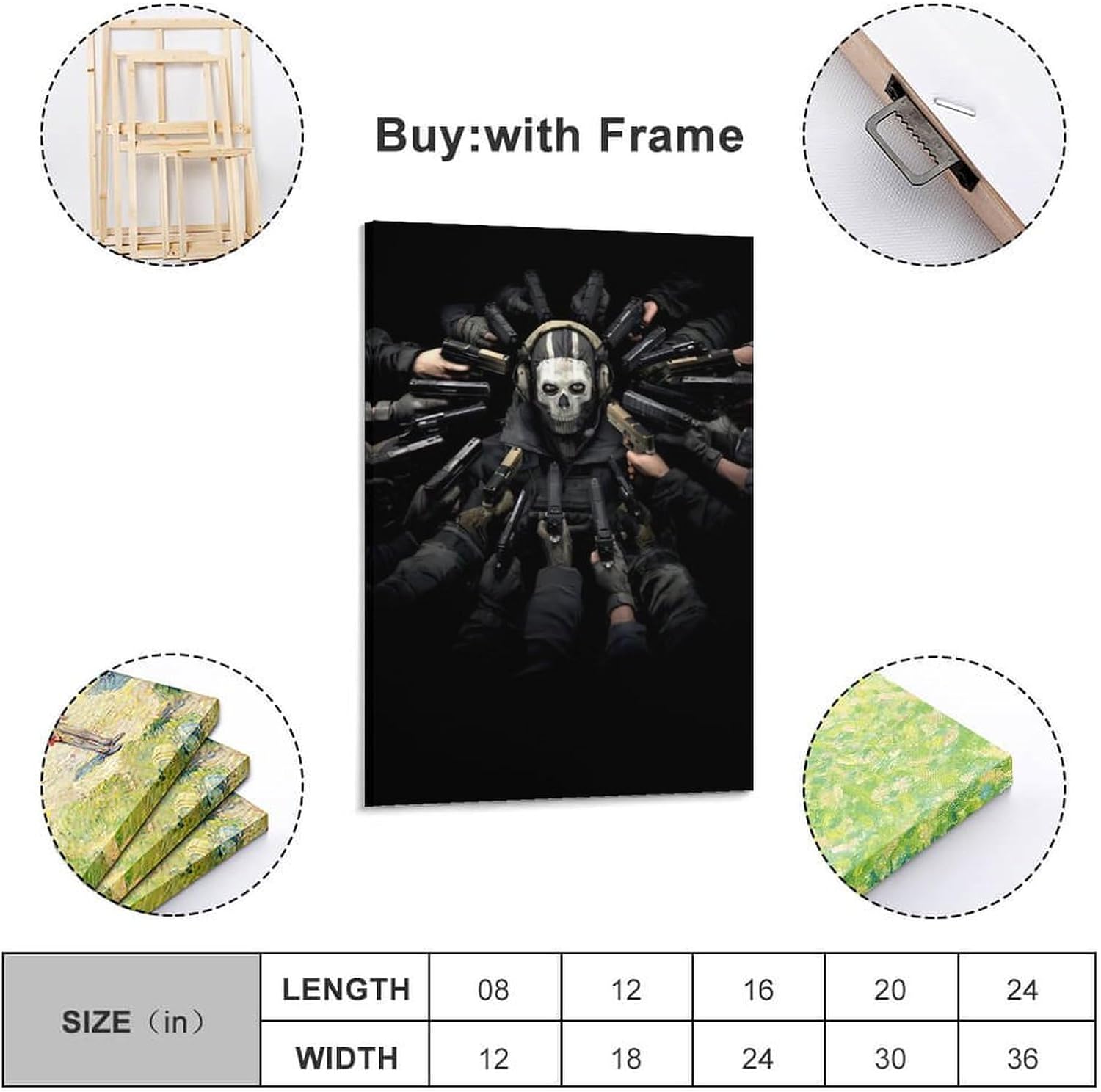 WITIN Call Of Duty Poster Ghost 6 Decorative Canvas Family Bedroom Picture Painting 08x12inch(20x30cm) 3 61onJpvO8XL. AC SL1500