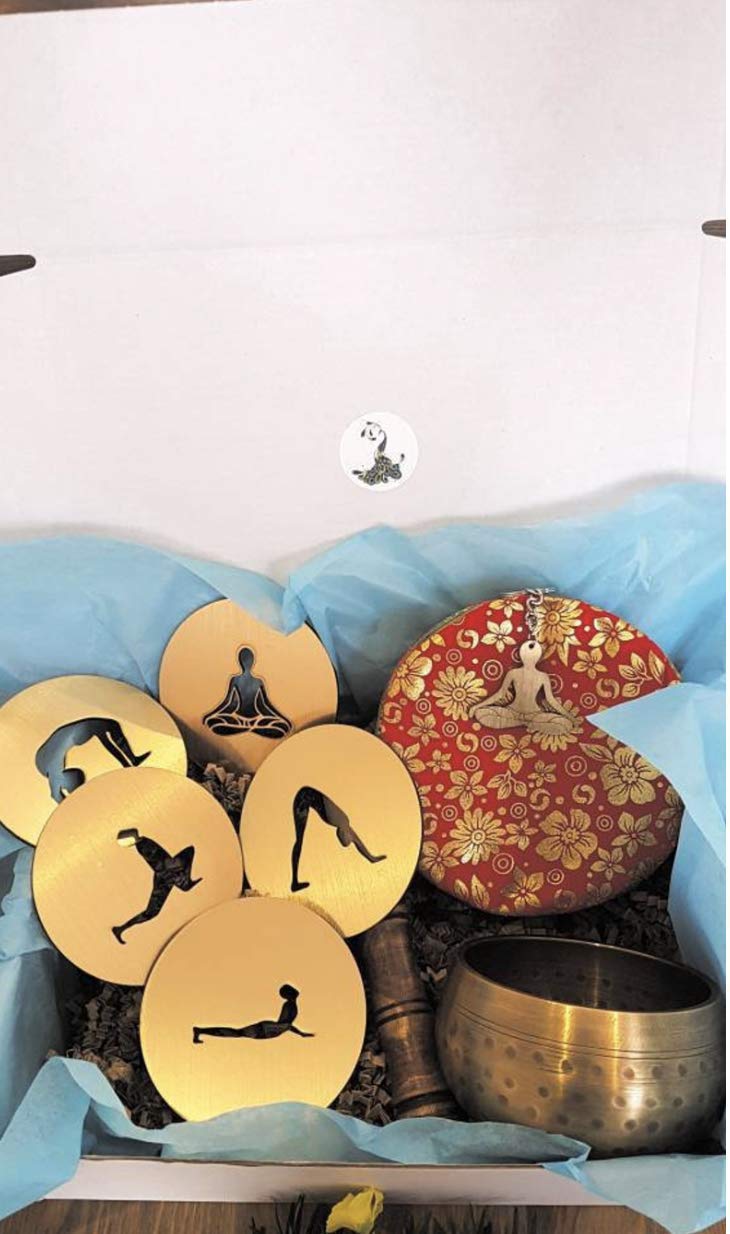 Buy Yoga Gift Set, Yoga Gift Hamper,Set Of 5 Yoga Tea Coasters, Singing  With Cushion And Stick, Yoga Key Chain, Yoga Gift,Yoga Teacher Gifts Online  At Desertcartindia