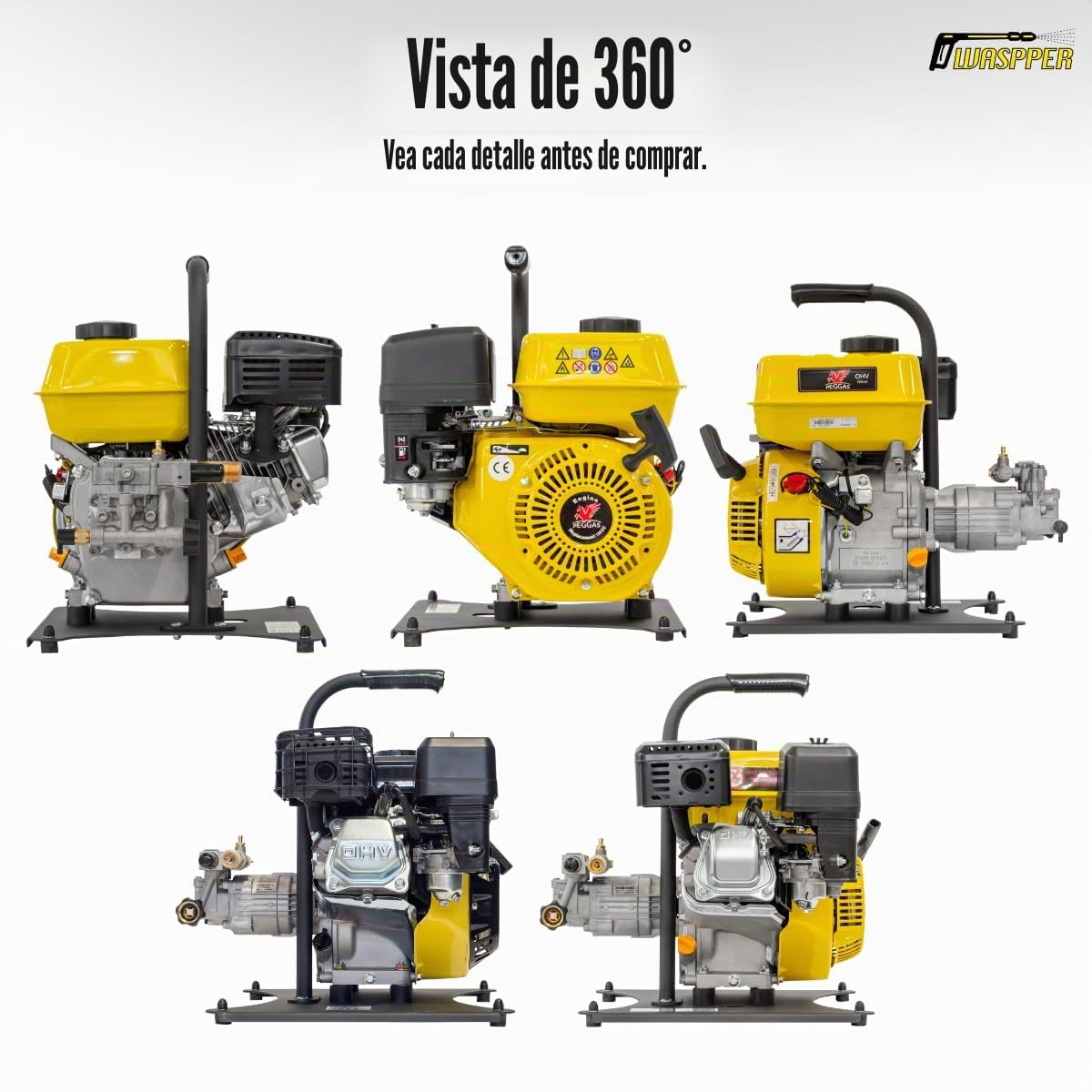 ✦ Hidrolimpiadora de Motor de Gasolina 3000 PSI ✦ 196cc con Potencia de Alta presión Jet Hidrolimpiadora Profesional W3000HG portátil Limpiadora para Autos y Patios