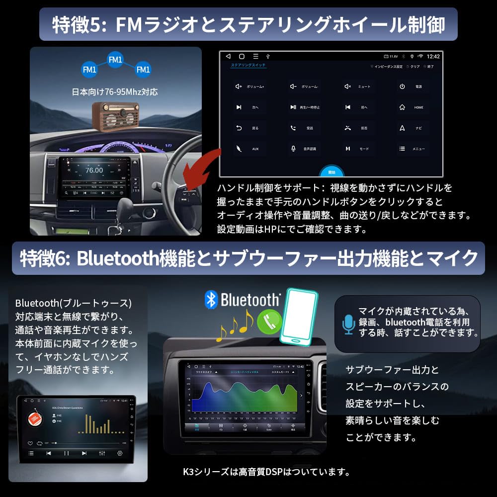 Amazon.co.jp: Pirara 2Din Android10.0カーナビ オーディオ体型ナビ