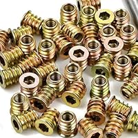 30 écrous à Encastrer M5x10mm - Pour Meubles En Bois - Tête Hexagonale Bronze