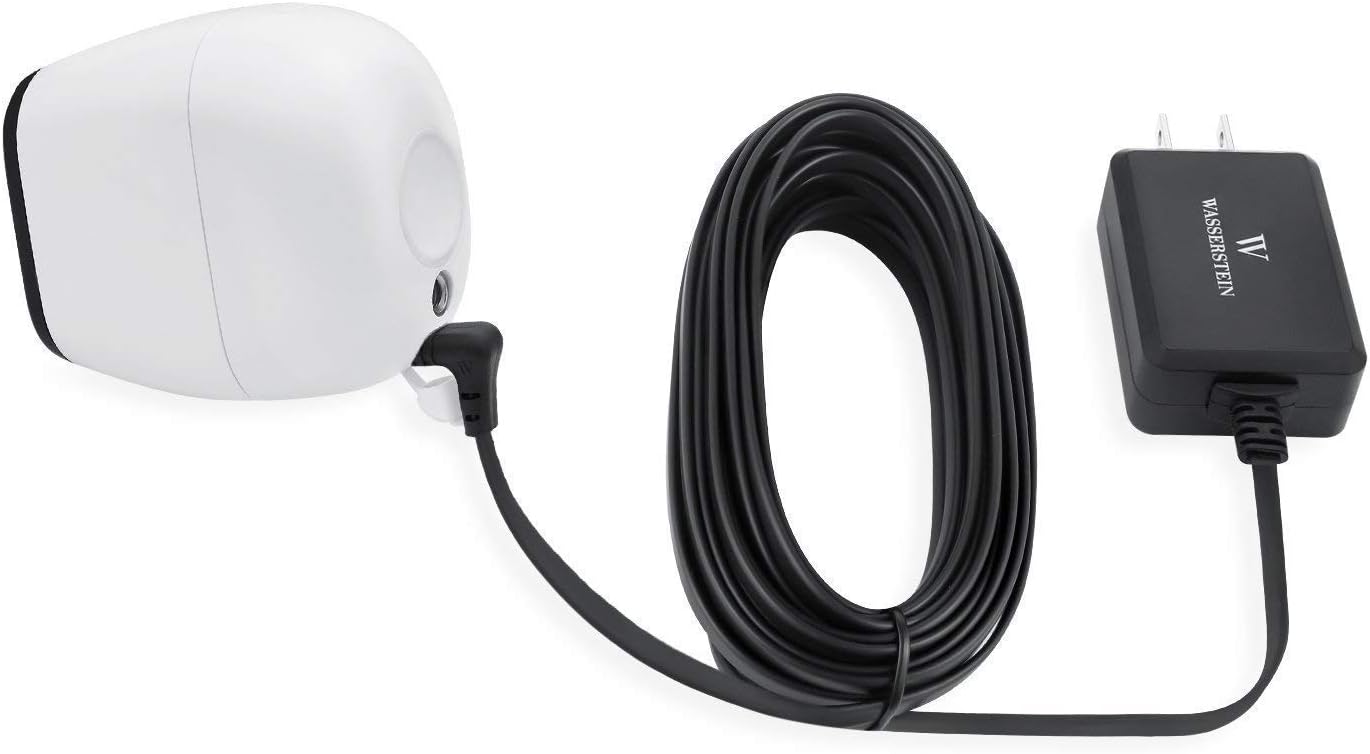 Wasserstein Quick-Charge 3.0 Wall Charger with Weatherproof 16-Foot Cable for Arlo Pro (Black)