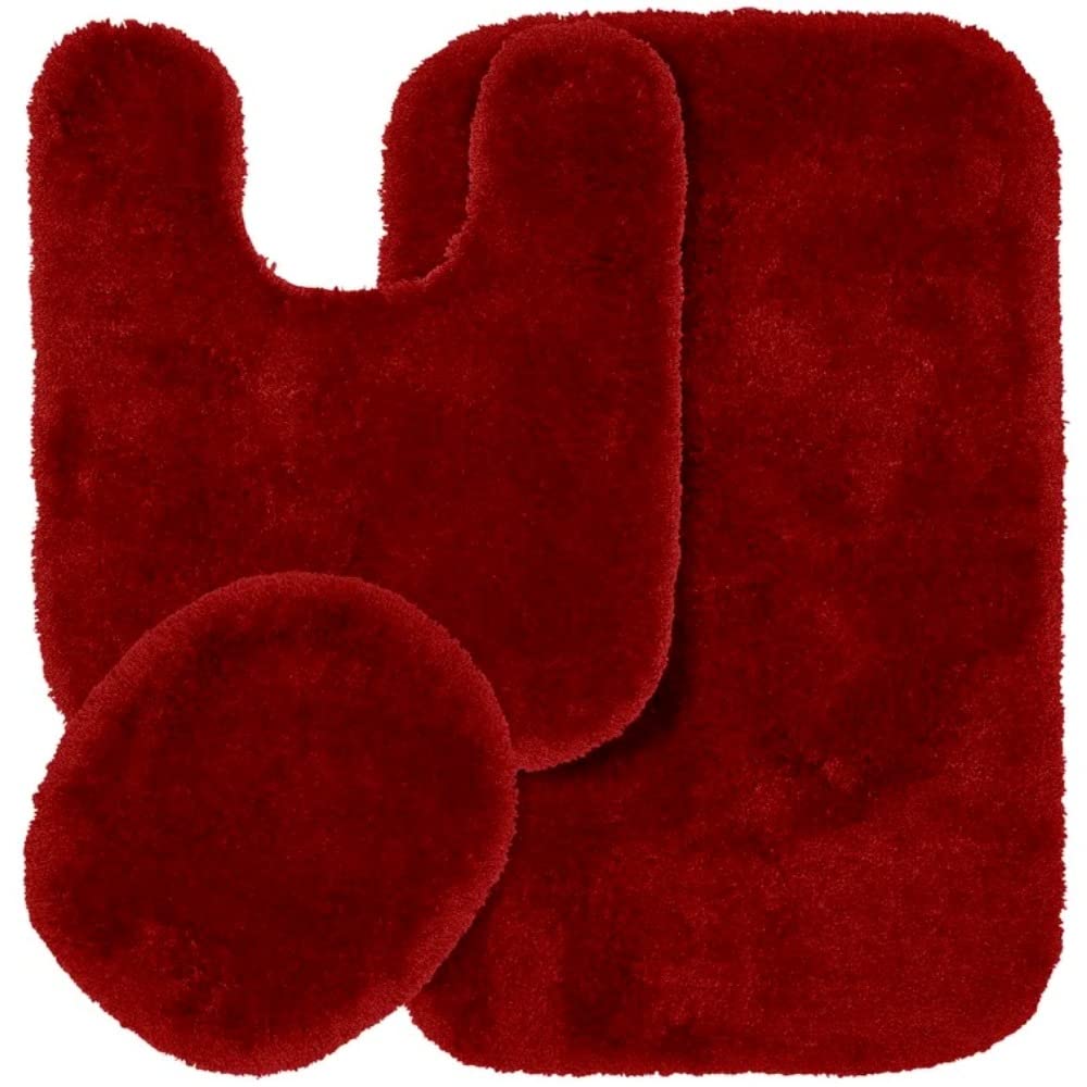 TRP Luxurious 3 Piece Super Soft and Fluffy Bathroom Rugs Non Slip 21 W X 34 Size Heavyweight