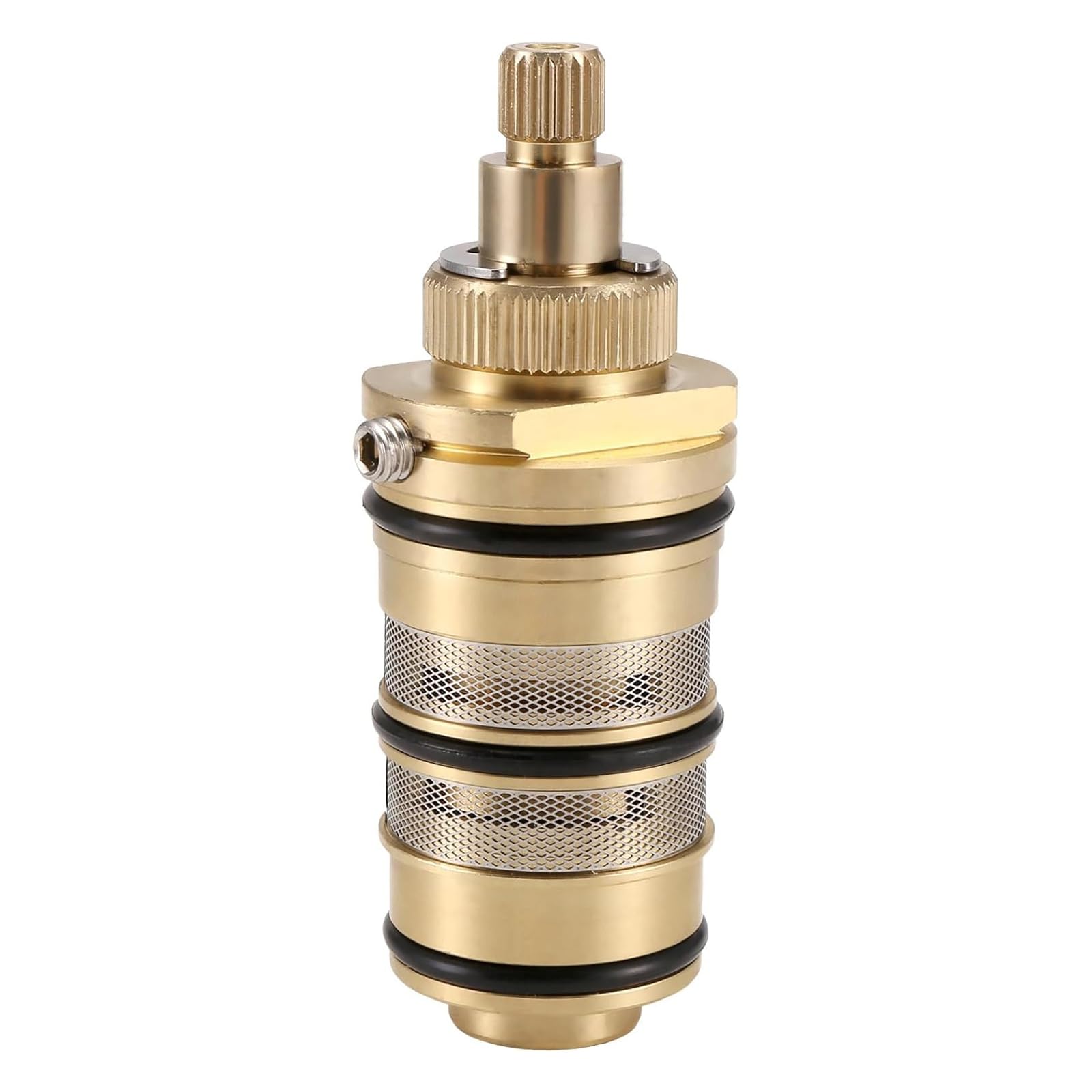 Thermostatic Valve Core,Brass Replacement Thermostatic Cartridge Shower Mixer Valve Bar Repair Kit, Used with Built-in Thermostats and Stick-Type Thermostats