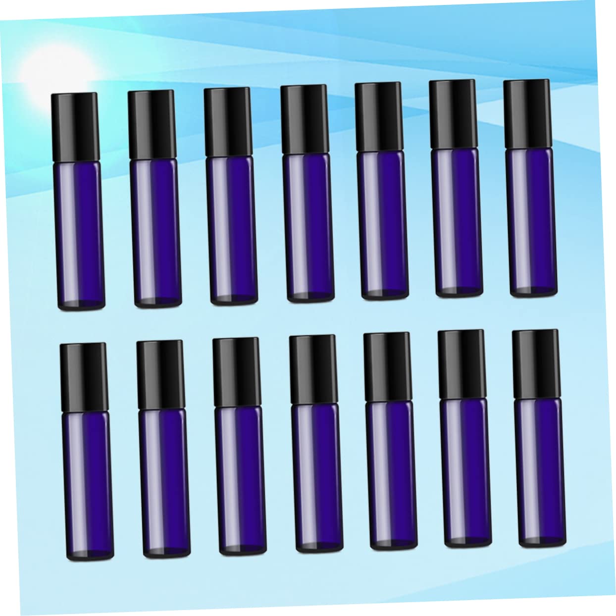 CALLARON Set 24 Pezzi Flaconi a Rullo in Vetro Blu 5ml Ricaricabili