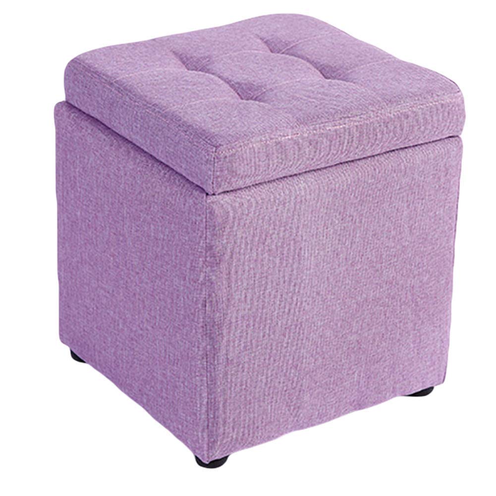 Repose-Pieds en Lin Ottoman : Ne Manquez Plus de Place gr&acirc;ce au Cube Coffre 40cm