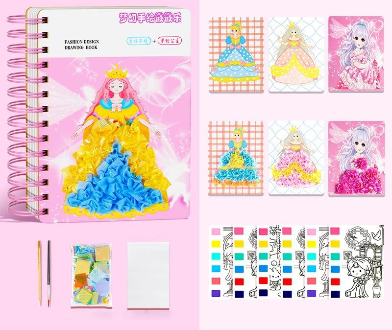SITOLO Arts & Crafts Kit for Kids, Watercolor Painting Art Activity Book Fashion Design Coloring and Dress Up Arts and Crafts Kit Travel Toys Graducation Gifts for Girls Aged 5+, with Stickers, Paints (B0CKJ1ZVZ6) Amazon Price History, Amazon Price Tracker