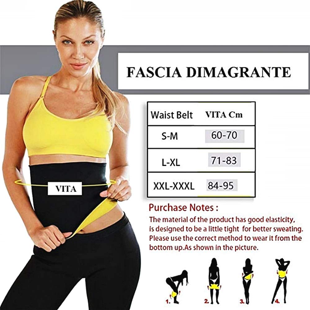Fascia Dimagrante Donna Pancia Fianchi brucia Grassi Fa sudare Termica Forte Efficace Elastica Fitness Yoga Sauna Idea Regalo Natale Compleanno