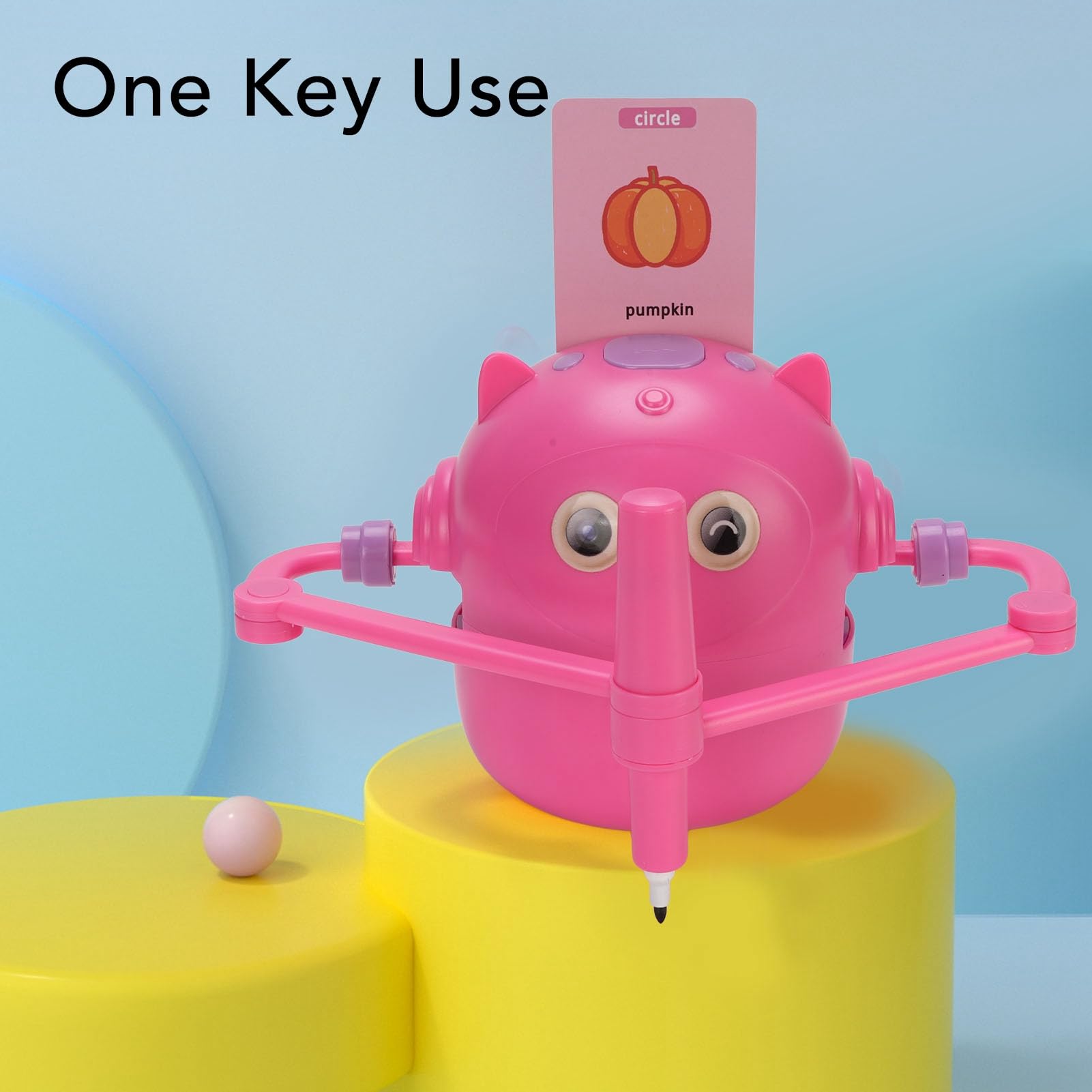 CCYLEZ Robot Edukacyjny - Inteligentna Zabawka Malarska dla Dzieci z 100 Kartami Rysunkowymi, 2 Markerami i długą żywotnością Baterii - Wielofunkcyjny dla Dzieci w Wieku 5+