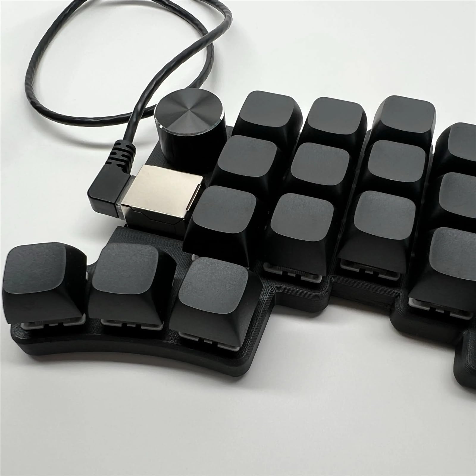 Kompatibel mit Cheapino V2 Split Wired MX Silent Kit | Vorgelöteter Split ergo. QMK/Fläschchen. MX-Silent-Schalter.(Gray Wood)