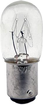 Sewing Machine Light Bulb, 9/16" Base 120V 15W Push-in Turn & Lock #4PCW