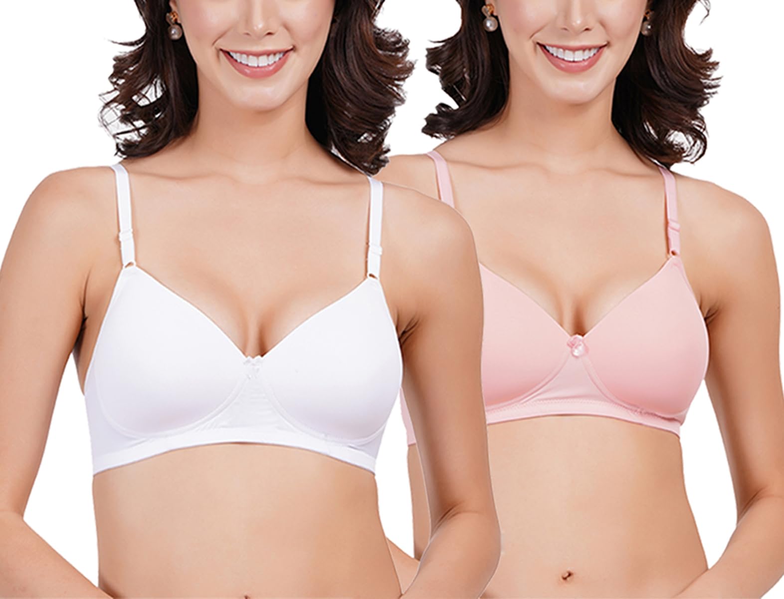 fims - fashion is my style FIMS Fashion Women Lycra Blend Padded Bras, Non-Wired, Seamless, Full Coverage, Everyday Bra, Cup- B, Pack of 2 Multicolor-picture-16