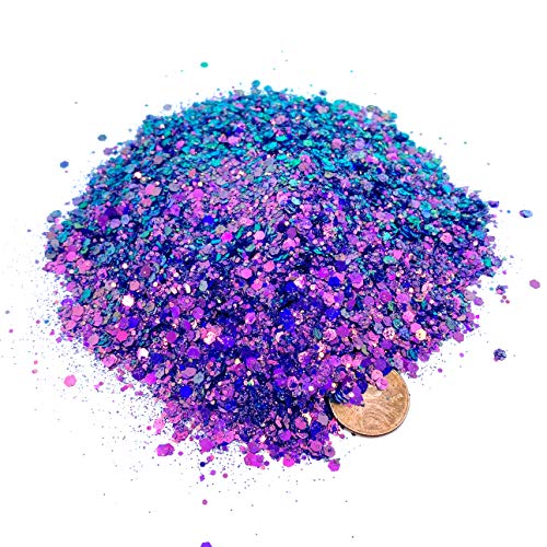 Octopus Color Shifting Mixed Glitter, Purple Pink Green Blue Solvent Resistant Glitter For Tumblers Polyester Nail Art Confetti (1Oz) #TOP1