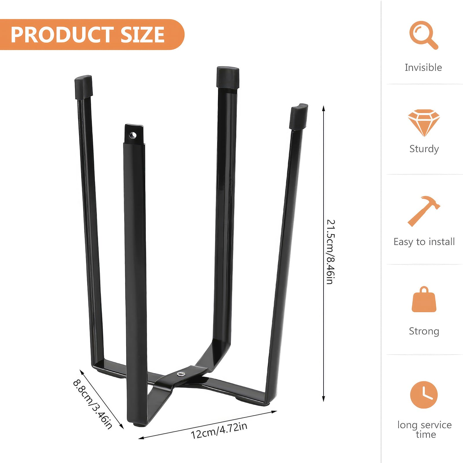 Scolabottiglie Pieghevole In Ferro - Supporto Per Asciugatura Bottiglie E Bicchieri, Design Compatto, Nero - Foto 2