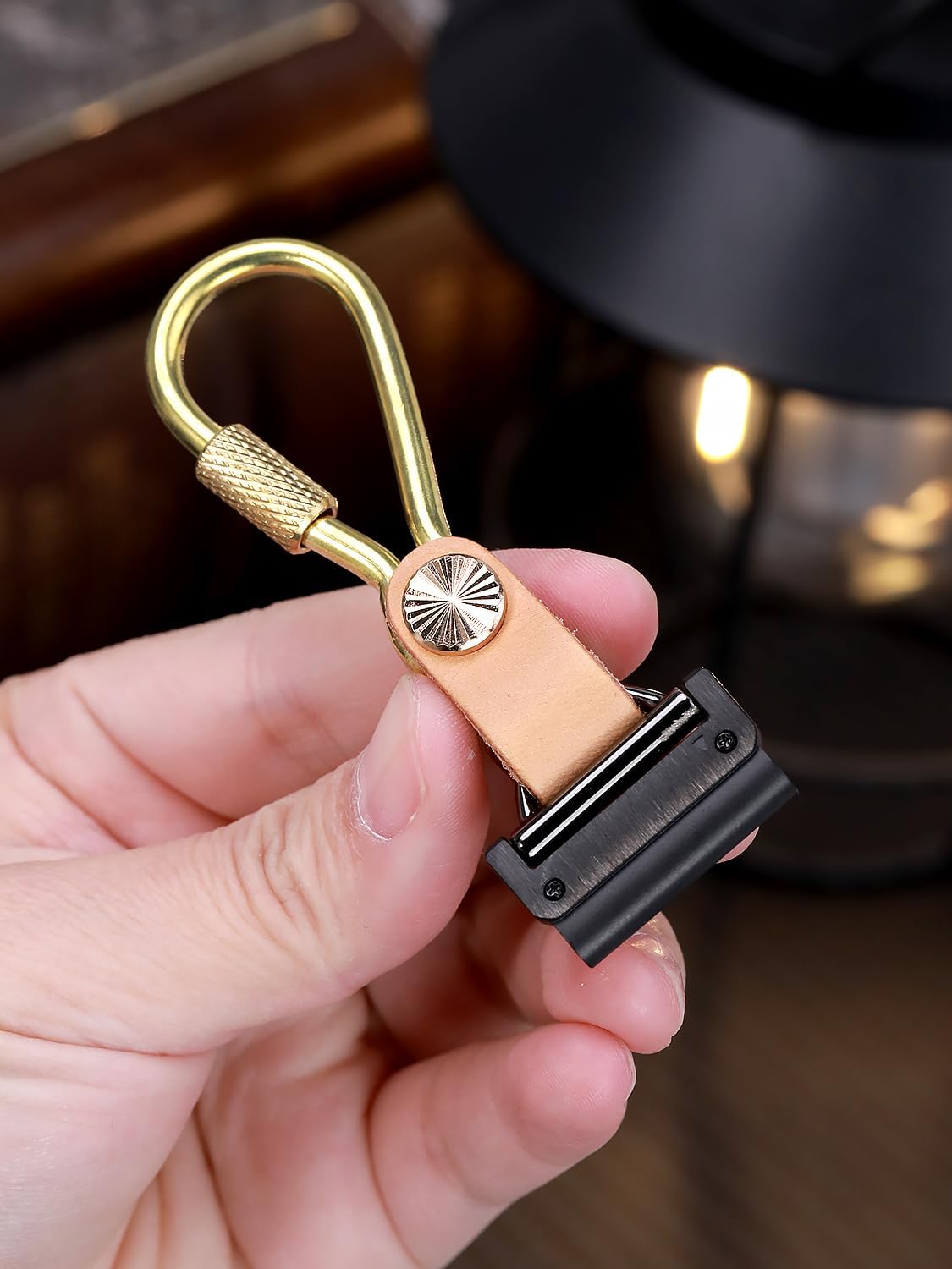 Brass Vegetable Tanned Leather Compatible with Garmin watch Bands Fob Fenix8/7/6x/5x/3x/5s 47mm51/43 pro Quick Fit Clip Chain - Image 3