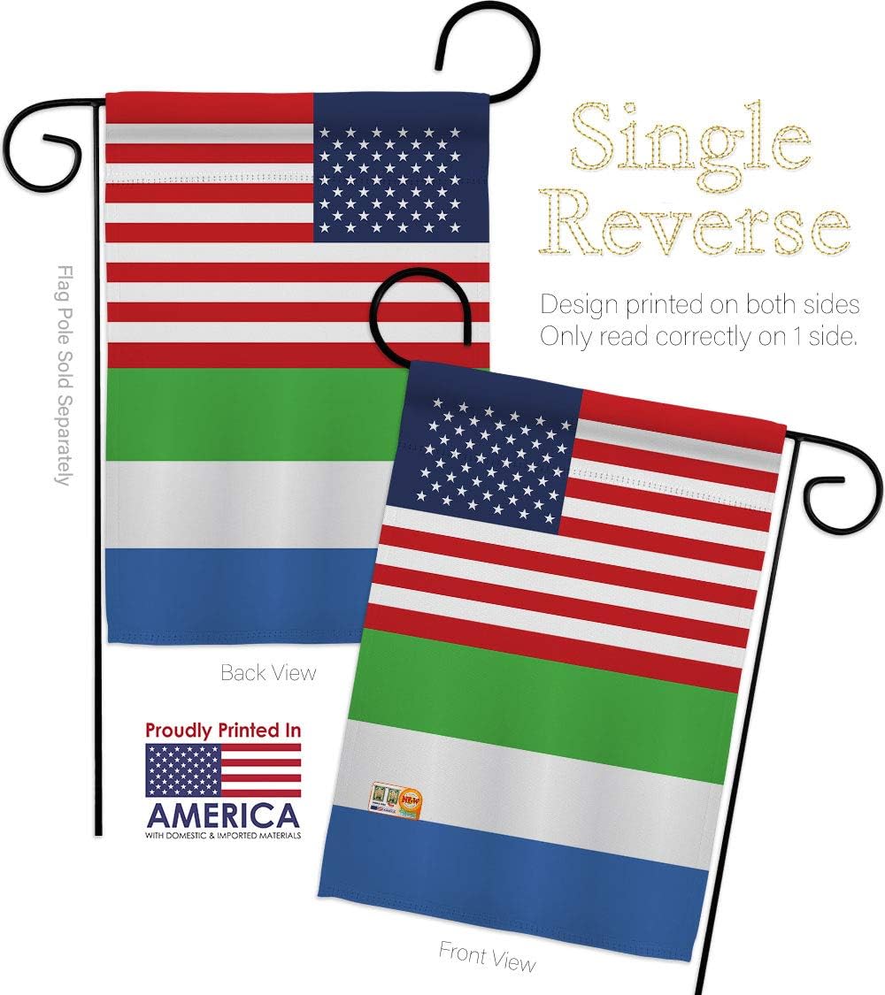 Sierra Leone US Friendship Garden Flag Set Wall Holder Regional USA American Alliance World Country Particular Area Small Decorative Gift Yard House Banner Made In 13 X 18.5
